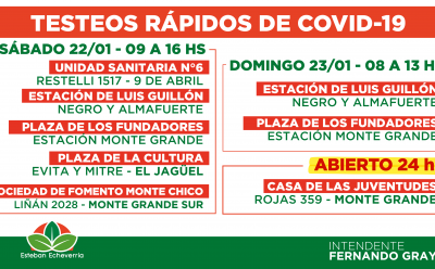 LOS CENTROS DE TESTEO TAMBIÉN FUNCIONAN DURANTE EL FIN DE SEMANA
