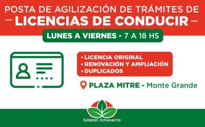 NUEVA POSTA DE AGILIZACIÓN DE TRÁMITES DE LICENCIAS DE CONDUCIR