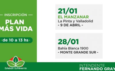 NUEVAS JORNADAS DE INSCRIPCIÓN AL PLAN MÁS VIDA