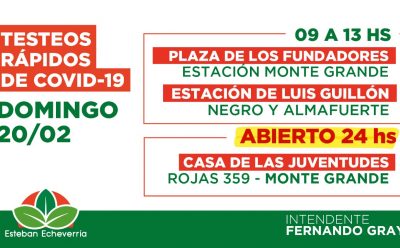 ESTE DOMINGO, EL MUNICIPIO AVANZA CON LOS TESTEOS RÁPIDOS DE COVID-19