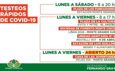 CONTINÚAN LOS TESTEOS DE COVID-19 EN ESTEBAN ECHEVERRÍA