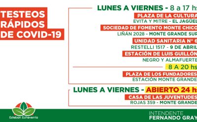 EL MUNICIPIO CONTINÚA REALIZANDO TESTEOS DE COVID-19 EN ESTEBAN ECHEVERRÍA