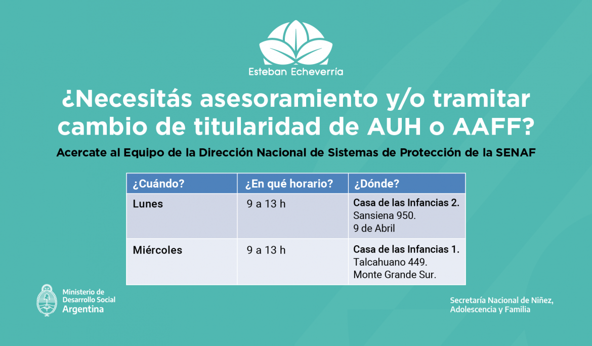 ASESORÍAS PARA PERSONAS BENEFICIARIAS DE LA ASIGNACIÓN UNIVERSAL POR HIJO/A (AUH) Y ASIGNACIONES FAMILIARES