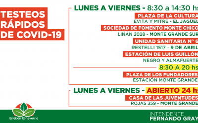 CONTINÚAN LOS TESTEOS DE COVID-19 EN LOS CENTRO MUNICIPALES