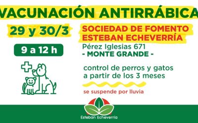 JORNADAS DE VACUNACIÓN ANTIRRÁBICA PARA MASCOTAS