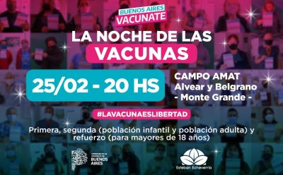 VUELVE “LA NOCHE DE LAS VACUNAS” A ESTEBAN ECHEVERRÍA