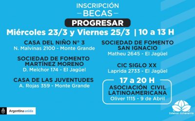 CONTINÚAN LAS JORNADAS DE INSCRIPCIÓN A BECAS PROGRESAR