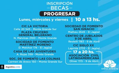 JORNADAS DE INSCRIPCIÓN A LAS BECAS PROGRESAR