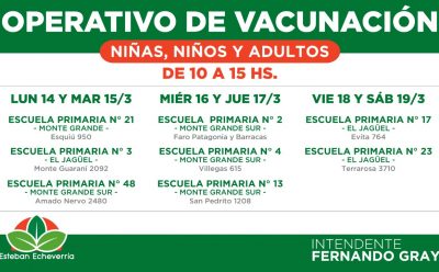 EN ESTEBAN ECHEVERRÍA, CONTINÚAN LOS OPERATIVOS DE VACUNACIÓN DEL CALENDARIO NACIONAL OBLIGATORIO