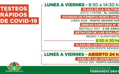 TESTEOS DE COVID-19 EN LOS CENTROS MUNICIPALES