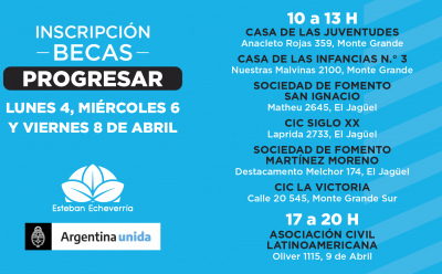 CONTINÚAN LAS INSCRIPCIONES A LAS BECAS PROGRESAR