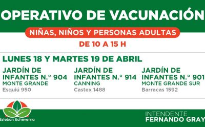 CONTINÚAN LOS OPERATIVOS DE VACUNACIÓN EN DISTINTOS PUNTOS DEL MUNICIPIO