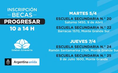 INSCRIPCIONES A LAS BECAS PROGRESAR EN ESCUELAS SECUNDARIAS