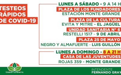 CONTINÚAN LOS TESTEOS RÁPIDOS DE DETECCIÓN DE COVID-19