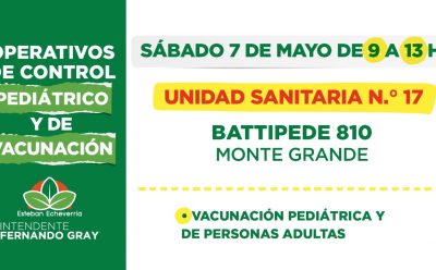 CONTROL PEDIÁTRICO Y VACUNACIÓN PARA NIÑAS, NIÑOS Y PERSONAS ADULTAS EN MONTE GRANDE 
