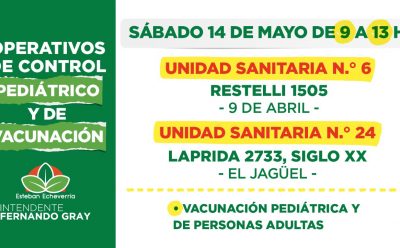 CONTROL PEDIÁTRICO Y VACUNACIÓN DEL CALENDARIO NACIONAL: OPERATIVOS EN 9 DE ABRIL Y SIGLO XX