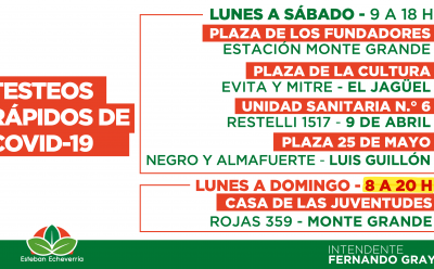 CONTINÚA LA ATENCIÓN EN LOS CENTROS DE TESTEO DE COVID-19 DEL MUNICIPIO
