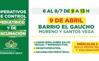 OPERATIVO DE VACUNACIÓN Y CONTROL DE SALUD PARA NIÑAS Y NIÑOS EN 9 DE ABRIL