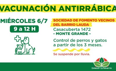 OPERATIVO DE VACUNACIÓN ANTIRRÁBICA EN MONTE GRANDE