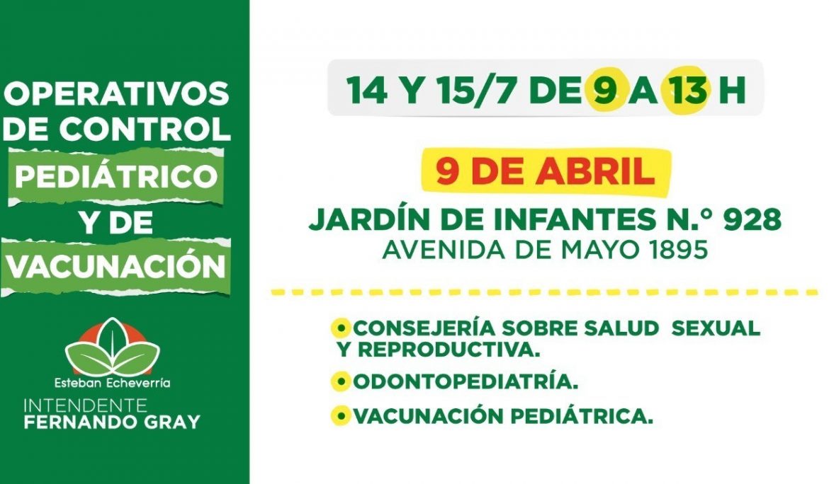 CONTINÚAN LOS OPERATIVOS DE SALUD PARA NIÑAS Y NIÑOS DEL DISTRITO