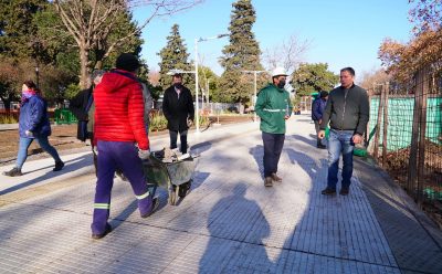 FERNANDO GRAY RECORRIÓ EL AVANCE DE OBRA DE LA PLAZA ARÁOZ ALFARO