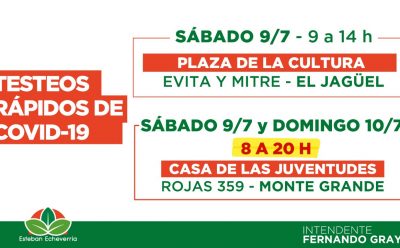 TESTEOS COVID-19 DURANTE EL FERIADO DEL FIN DE SEMANA