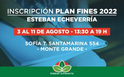 INSCRIPCIÓN AL PLAN FINES EN ESTEBAN ECHEVERRÍA