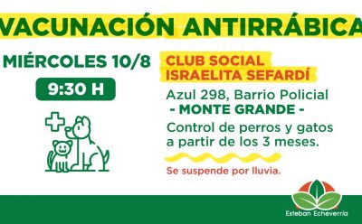 OPERATIVO DE VACUNACIÓN ANTIRRÁBICA EN MONTE GRANDE SUR