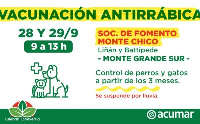 CAMPAÑA DE VACUNACIÓN ANTIRRÁBICA EN MONTE GRANDE SUR