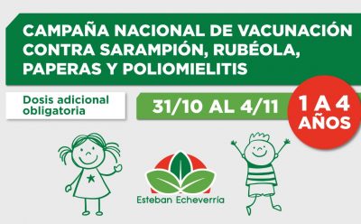CONTINÚA LA CAMPAÑA NACIONAL DE VACUNACIÓN CONTRA SARAMPIÓN, RUBÉOLA, PAPERAS Y POLIOMIELITIS