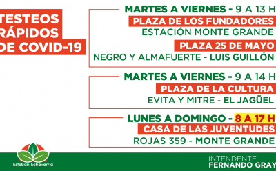 TESTEOS RÁPIDOS Y GRATUITOS DE COVID-19