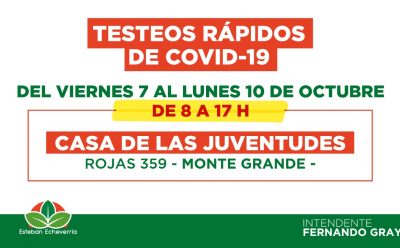 TESTEOS DE COVID-19 DURANTE LOS DÍAS FERIADOS Y EL FIN DE SEMANA