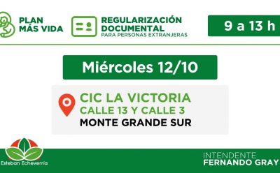 JORNADA DE PLAN MÁS VIDA Y REGULARIZACIÓN DOCUMENTAL EN MONTE GRANDE SUR