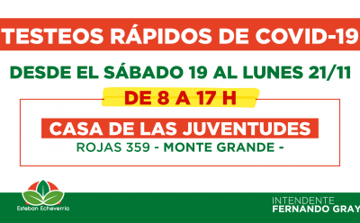 TESTEOS RÁPIDOS DE COVID-19 EN ESTEBAN ECHEVERRÍA