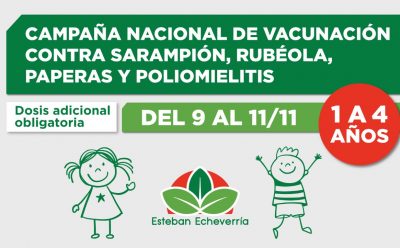 CONTINÚA LA CAMPAÑA NACIONAL DE VACUNACIÓN CONTRA SARAMPIÓN, RUBÉOLA, PAPERAS Y POLIOMELITIS