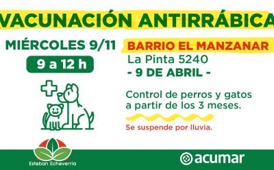 OPERATIVO DE VACUNACIÓN ANTIRRÁBICA EN 9 DE ABRIL