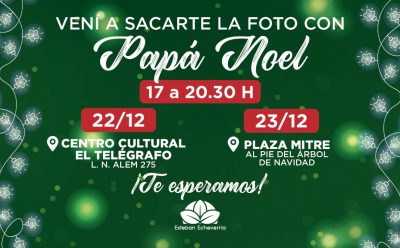 PAPÁ NOEL SE PRESENTARÁ EN EL CENTRO CULTURAL EL TELÉGRAFO Y EN LA PLAZA MITRE