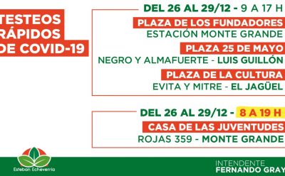 <strong>EL MUNICIPIO DE ESTEBAN ECHEVERRÍA<br>CONTINÚA CON LOS TESTEOS RÁPIDOS DE COVID-19</strong>