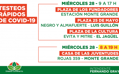 <strong>TESTEOS RÁPIDOS Y GRATUITOS DE DETECCIÓN DE COVID-19</strong>