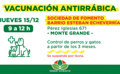 JORNADA DE VACUNACIÓN Y ATENCIÓN VETERINARIA EN MONTE GRANDE
