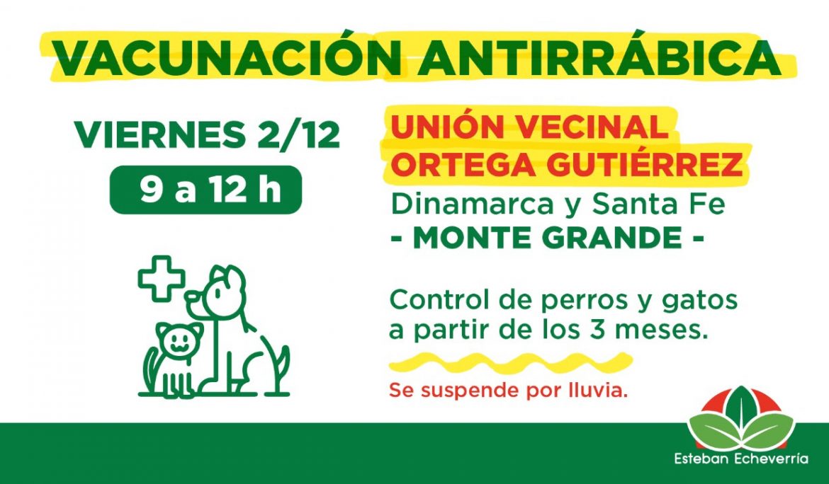 JORNADA DE ATENCIÓN VETERINARIA EN MONTE GRANDE