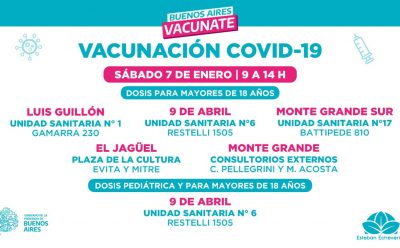 EL SÁBADO CONTINÚA LA VACUNACIÓN CONTRA EL COVID-19 EN ESTEBAN ECHEVERRÍA