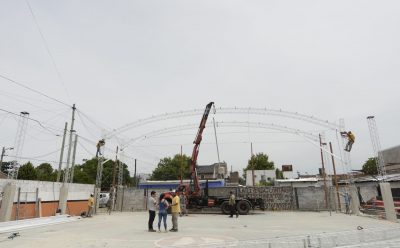 <strong>EL MUNICIPIO TRABAJA EN LA CONSTRUCCIÓN DE UN TECHO PARABÓLICO EN EL CLUB SOCIAL Y DEPORTIVO UNIÓN</strong>
