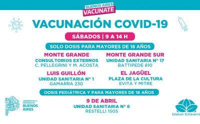 <strong>ESTE SÁBADO SE REALIZA UNA NUEVA JORNADA DE VACUNACIÓN CONTRA EL COVID-19</strong>