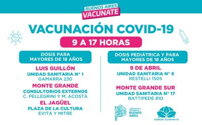 <strong>CAMPAÑA DE VACUNACIÓN CONTRA EL COVID-19 EN ESTEBAN ECHEVERRÍA</strong>