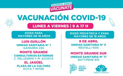 <strong>CONTINÚAN LOS OPERATIVOS DE VACUNACIÓN CONTRA EL COVID-19 EN ESTEBAN ECHEVERRÍA</strong>