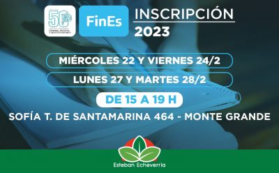 CONTINÚA LA INSCRIPCIÓN AL PLAN FINES EN ESTEBAN ECHEVERRÍA