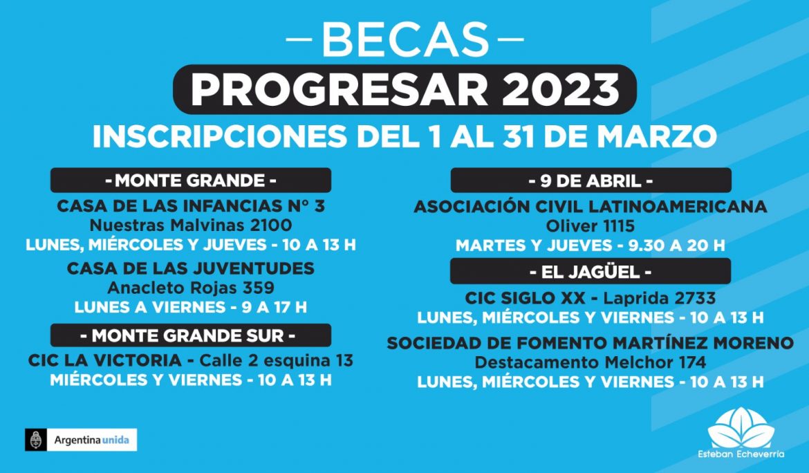 COMIENZA LA INSCRIPCIÓN A LAS BECAS PROGRESAR 2023