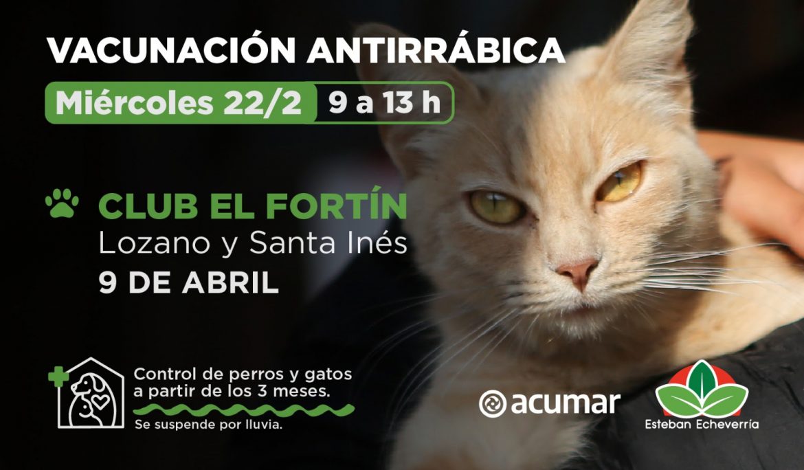 9 DE ABRIL: NUEVO OPERATIVO DE VACUNACIÓN ANTIRRÁBICA