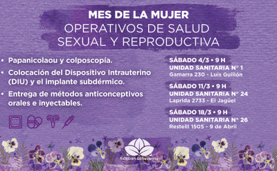 OPERATIVOS DE SALUD EN EL MES DE LA MUJER